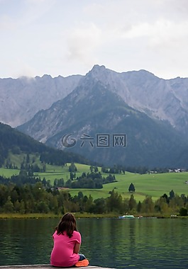 湖,山,景觀