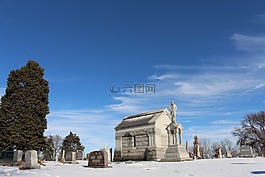 墓地,雪,死亡