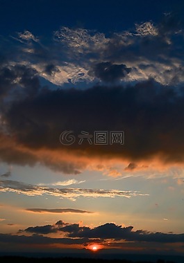 自然,日落,天空