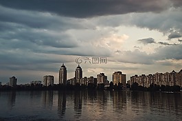碼頭,城市,晚上