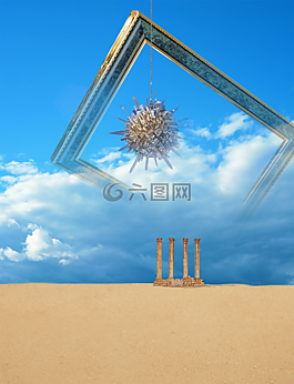天空,砂,云