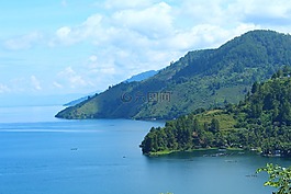 藍(lán)色,山,天空