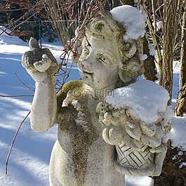 小天使,雕塑,石
