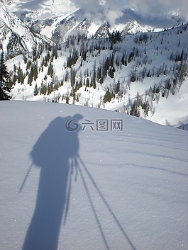 陰影,雪,山