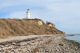 燈塔,海岸,海灘