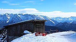 棚屋,山,谷