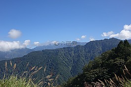 群山,藍(lán)天,白雲(yún)