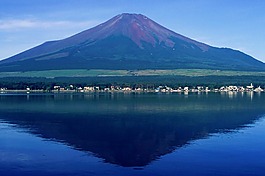 富士山,水,景觀