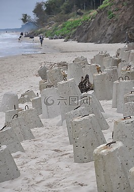 防波堤,海灘,海