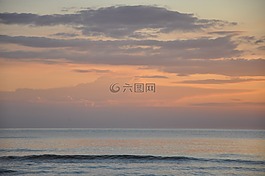 日落,海,云