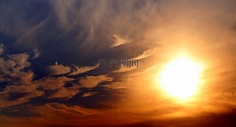 太陽,日落,天空