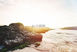 海灘,沙,海洋
