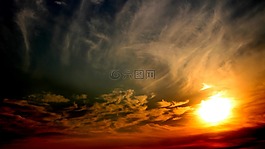 太陽(yáng),日落,天空
