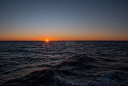 日落,水域,海