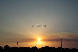 日落,太陽,天空