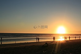 日落,剪影,晚上