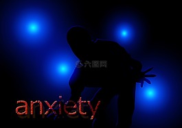 剪影,恐懼,男子