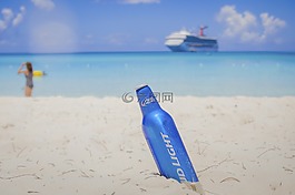 海灘,沙,啤酒