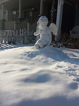 天使,雪,冬天