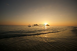 日出,海灘,海洋