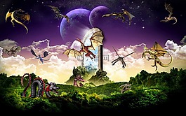 幻想,龍,神秘生物