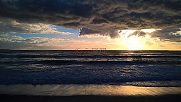 日落,abendstimmung,云