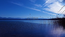 湖,天空,水
