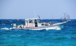 漁船,海,釣魚