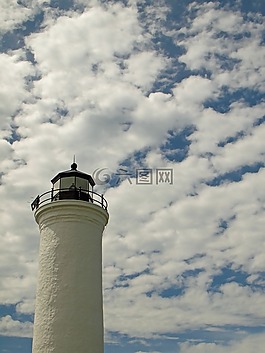 燈塔,天空,云
