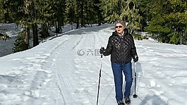 雪,徒步旅行,人