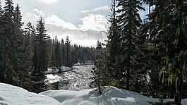 雪,河,山