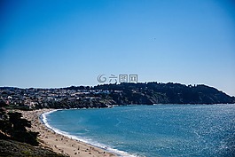 海灘,沙,岸