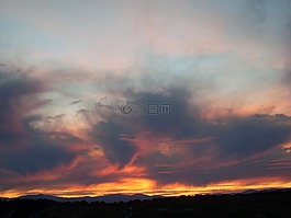 天空,日落,馬德里