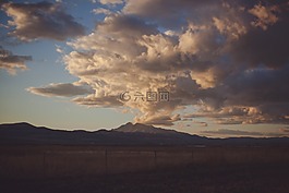 農(nóng)村,山,云