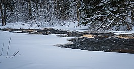雪,冬季,河