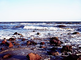 海,巖,波