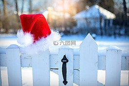 圣誕老人的帽子,雪,冬天