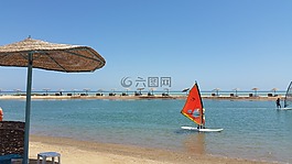 海灘,艾爾古納,紅海