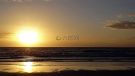 日出,沙,太陽