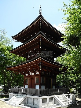 三层宝塔,冈寺,木材