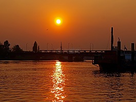 景觀,水,黃昏