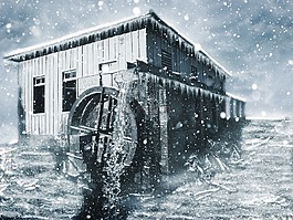 冬天,雪,磨機
