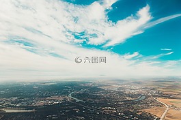 藍色,天空,云