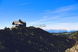 山,天空,地平線