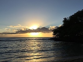 夏威夷,paridise湾,日落
