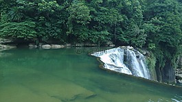 瀑布,山水画,湖泊