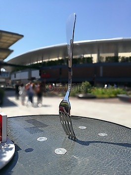 叉,食品,天空