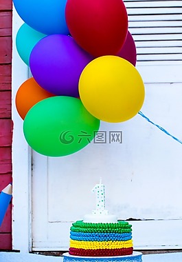 氣球,蛋糕,生日