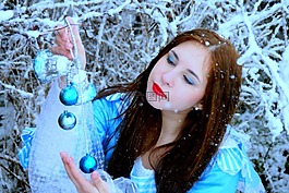 女孩,雪,公主