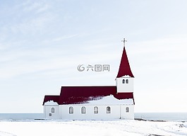 教堂,雪,冬天